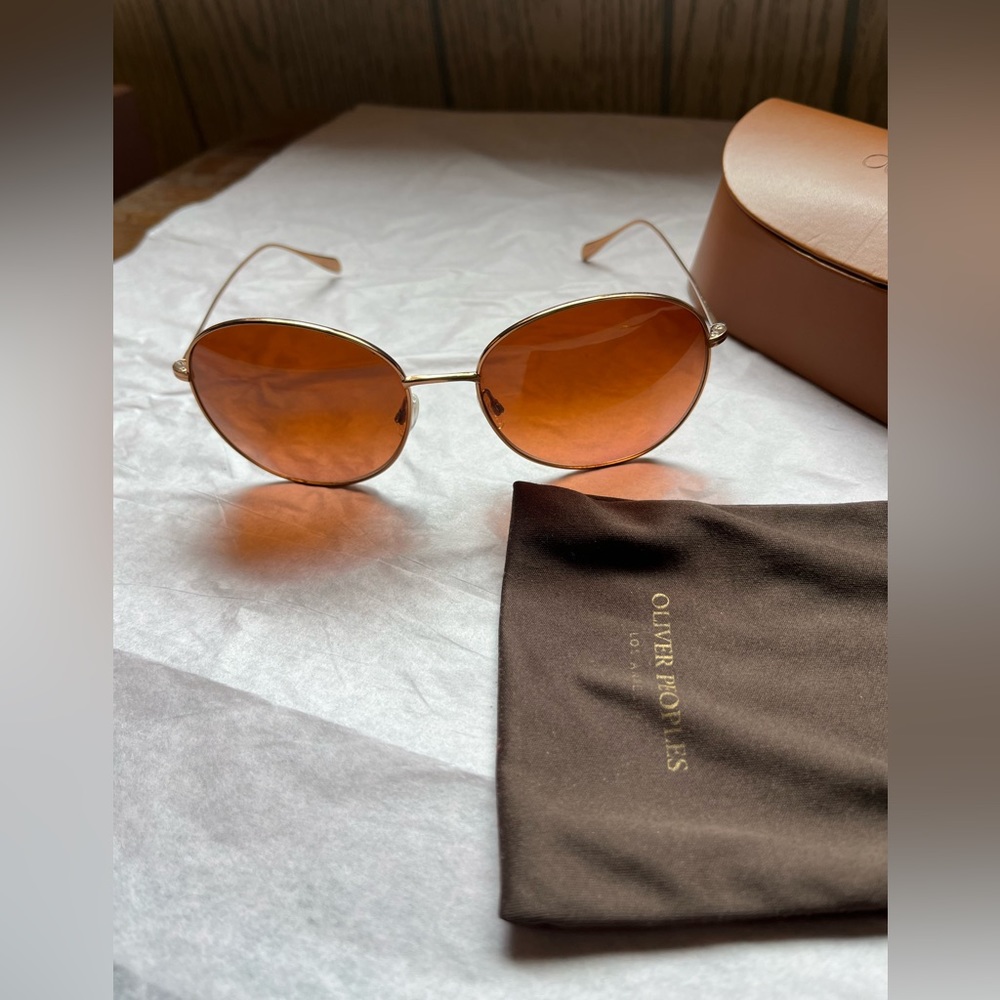 Oliver Peoples polarized rose gold sunglasses